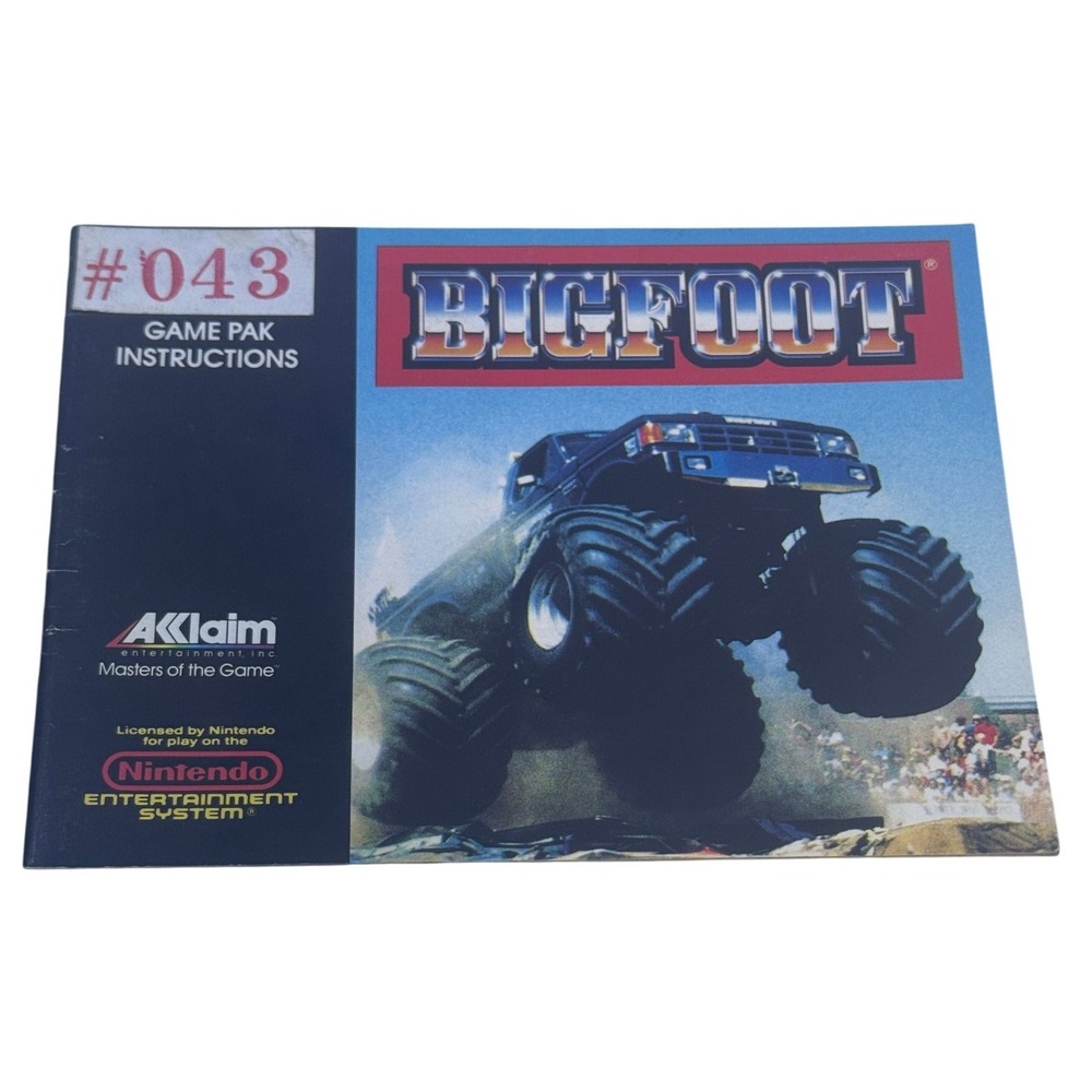 Bigfoot Nintendo NES Game Manual Only Acclaim Entertainment